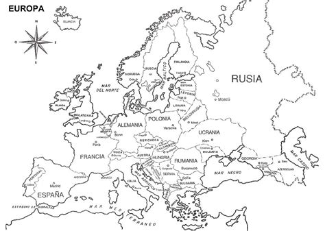 Colorea Tus Dibujos Mapa De Europa Con Nombres Para Colorear
