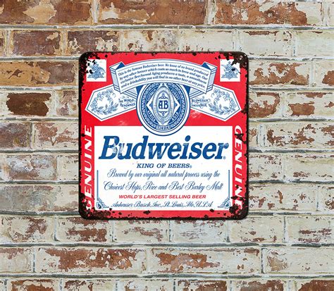 12 X 12 Reproduction Vintage Metal Budweiser Sign - Etsy