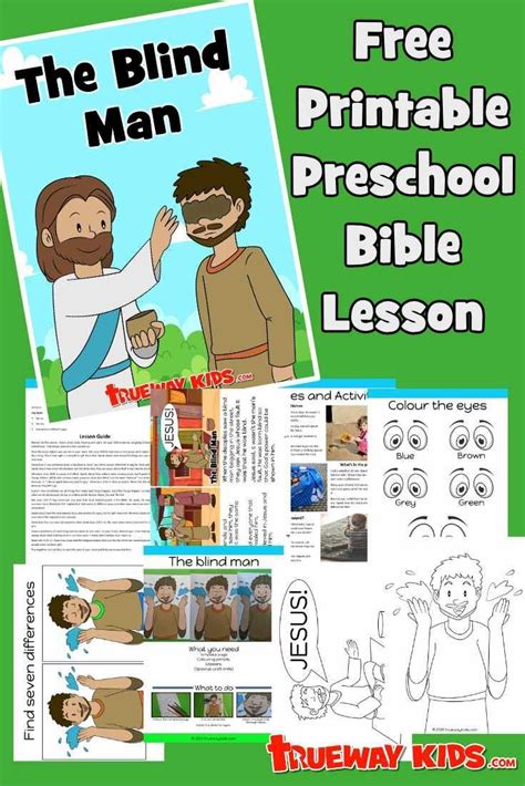 Jesus Heals The Blind Man Preschool Bible Lessons Bible Stories For