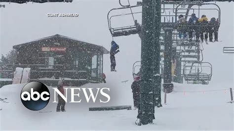 Boy Dangles From Ski Lift In Frightening Accident Youtube