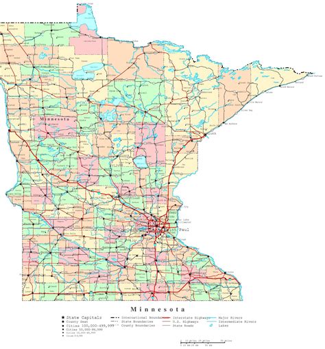 Minnesota Printable Map 884 2248×2410 Minnesota Pinterest