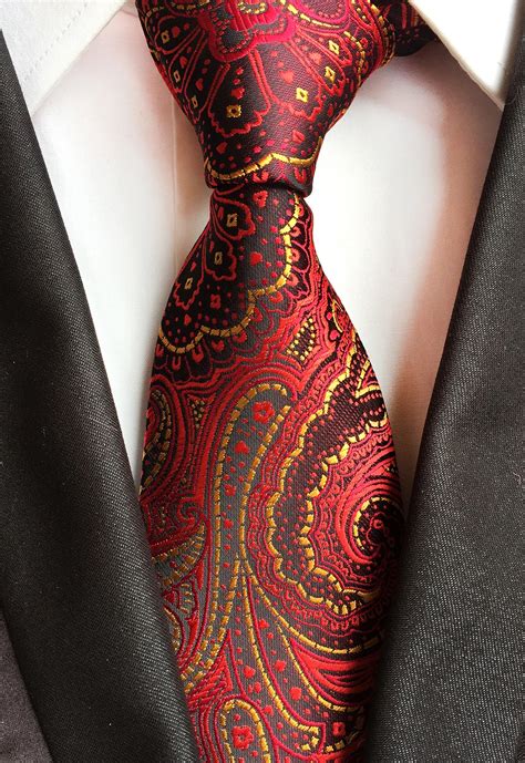 8cm classic design men s woven tie luxury red paisley necktie for bride groom wedding in men s