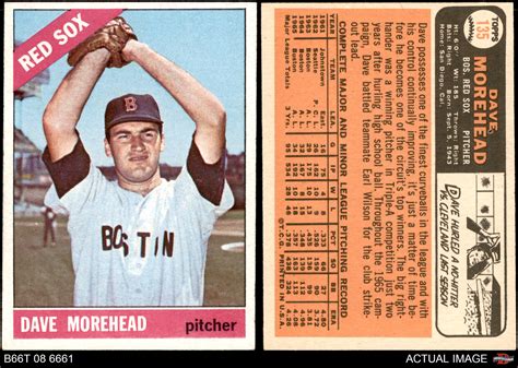 1966 Topps 135 Dave Morehead Red Sox 6 Exmt Ebay