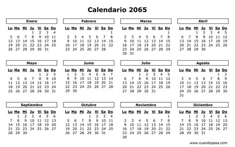 Calendario 2065