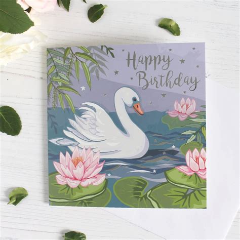 Set Of 4 Wildlife Happy Birthday Cards With Foil Details Etsy