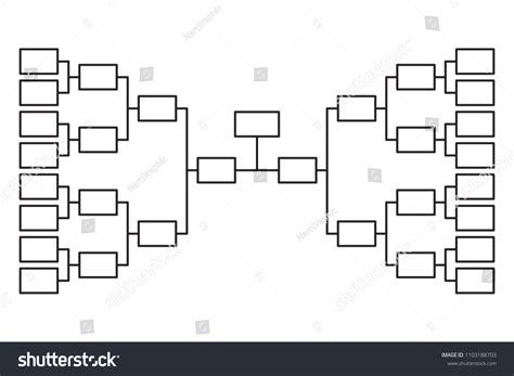 Tournament Bracket 16 Team Icon Template Royalty Free Stock Vector