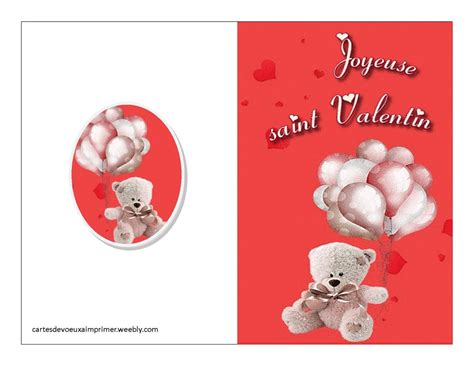 Carte Saint Valentin Pour Enfant à Imprimer Cartes De Voeux A