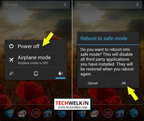 Press and hold the power button. Android Safe Mode: Restart Phone or Tablet and Troubleshoot