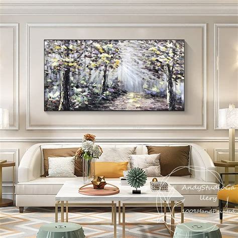 Large Abstract Hand Painted Tree Oil Painting On Canvas Etsy