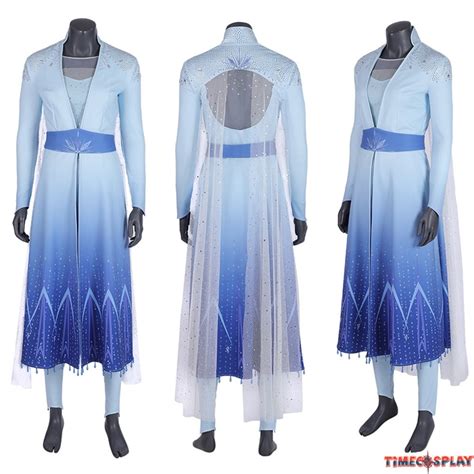 Frozen 2 Elsa Cosplay Costume Fancy Dress Deluxe Version