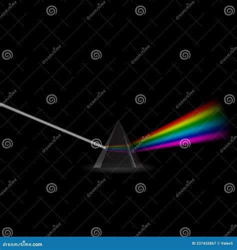Colorful Light Rays Rainbow Spectrum Dispersion In Prism Optical