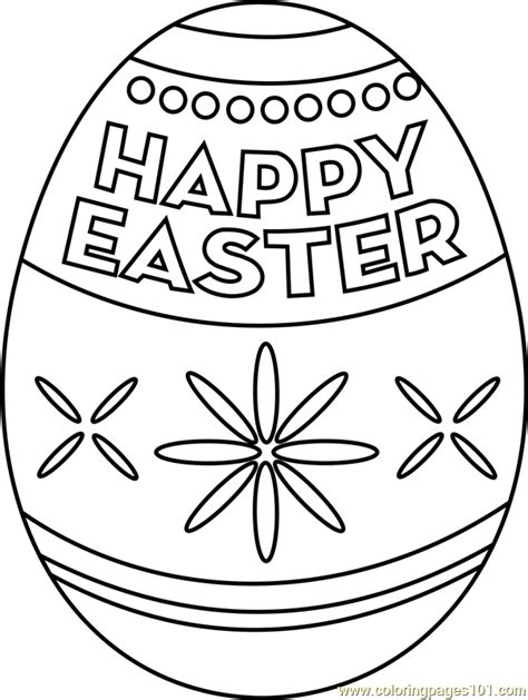 Happy Easter Egg Coloring Page For Kids Free Easter