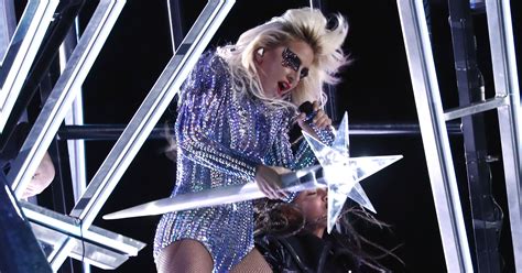 Lady Gaga Versace Crystal Bodysuit Super Bowl Show