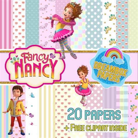 Fancy Nancy Inspired Digital Paper Girls Free Clipart Etsy