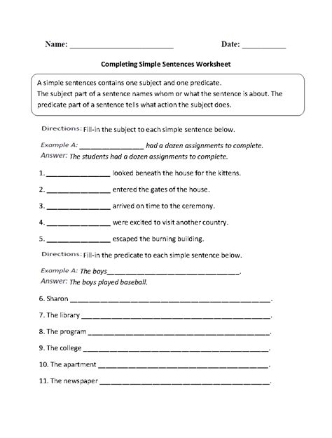 speaking in complete sentences worksheet have fun teaching worksheets library