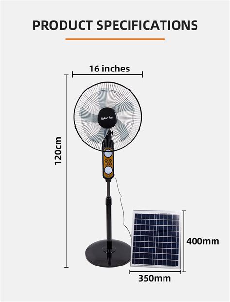 Dc Solar Powered Pedestal Fan Solar System Battery 16inch 12vdc Solar Stand Emergency