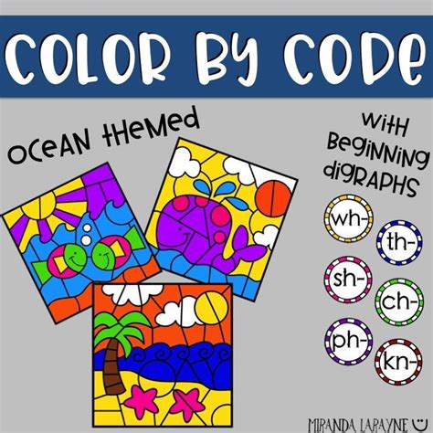 Color By Code With Beginning Digraphs Language Arts Resources