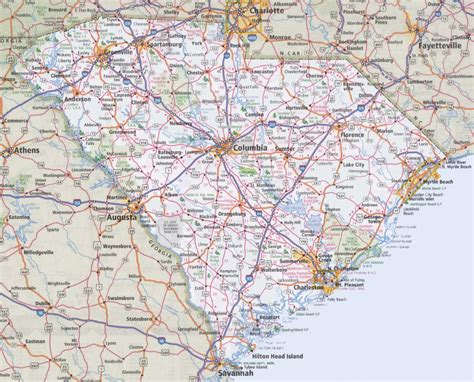 South Carolina Road Map With Printable Map Of North Carolina