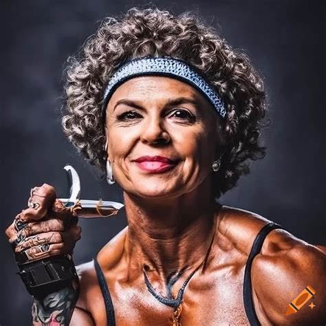 Photo Of A Mature Fit Woman Bodybuilder