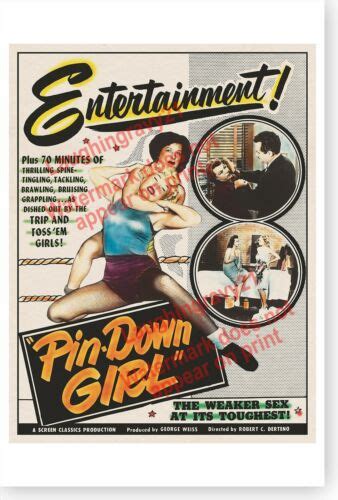 Pin Down Girl Stripper Wrestling Retro 1950s Sexploitation Movie Poster Ebay