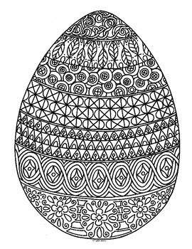 This is a digital download pdf. Spring Easter Egg Zentangle Coloring Page by Pamela ...