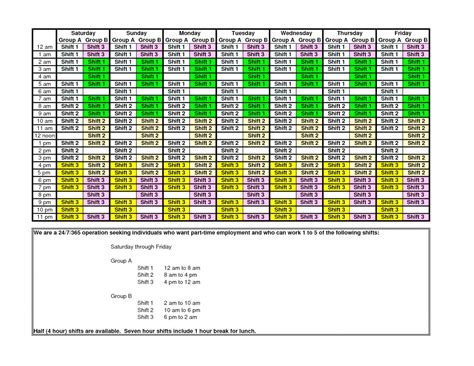 When you divide the 168 hours in a week (7 days/week * 24 hours/day = 168 hours/week) by the 4 crews, you get a average of 42 hours/week. Printable 12 Hour Shift Schedule | Example Calendar Printable