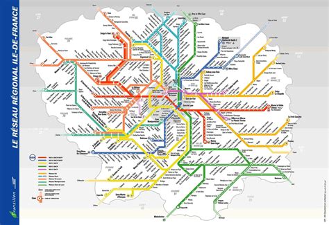 Mezzi Di Trasporto Pubblico Di Parigi Francia Della Mappa Cartina Di