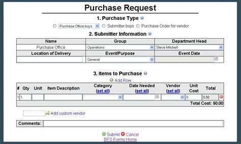 creating  purchase request form  aspnet infopath