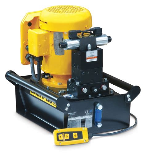 ENERPAC Electric Hydraulic Pump with Remote, 4 Way, 3 Position, Tandem ...