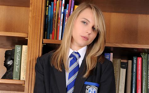 Blonde Women School Uniform Face Tie Schoolgirl Teen Wallpaper
