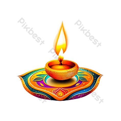 Diwali Diya Festivals In India Gold Deepavali Lamp Png Images Psd