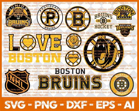 Boston Bruins Hockey Bundle Svg Dxf Png Files Etsy