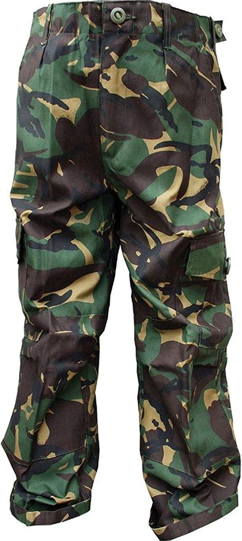 Boys Army Combats Woodland Camouflage Soldier Cargo Trousers Green 13