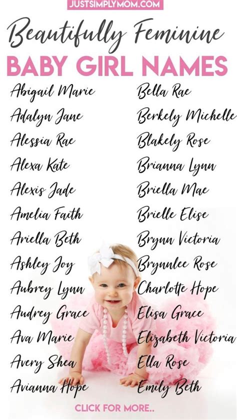 43 Feminine Baby Girl First And Middle Names That You Havent Thought