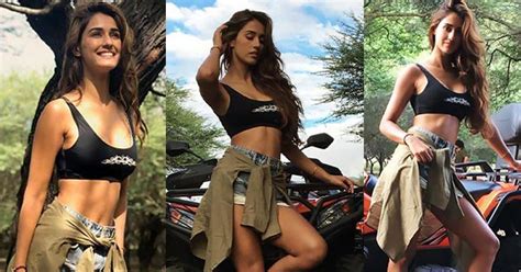 Disha Patani In Sports Bra And Denim Shorts Shared Behind The Scene Photos From Malang