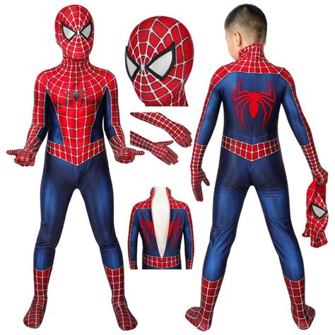 Spiderman Kids Suits Spider Man Tobey Maguire Cosplay Costume Children