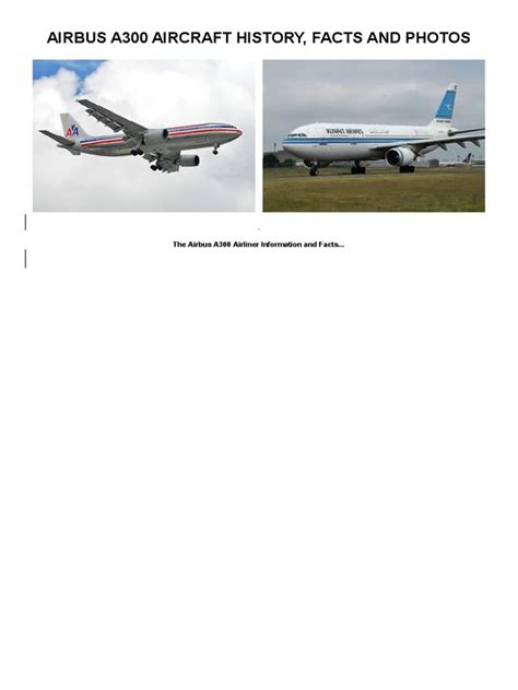 Airbus A300 Aircraft History Pdf Airbus Airliner