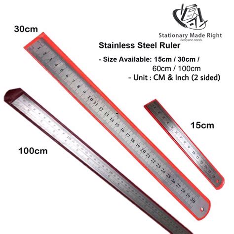 Steel Ruler Stainless Steel Ruler Pembaris Besi Metal Ruler 15cm