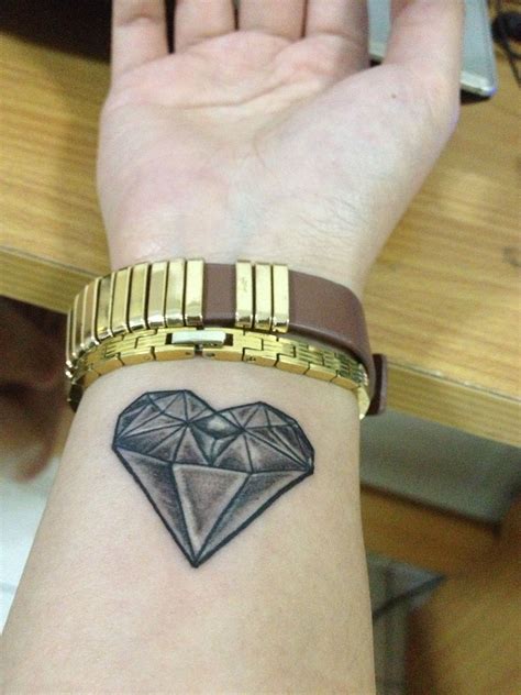 Diamond Heart Shape Tattoo On My Wrist Shape Tattoo I Tattoo Black