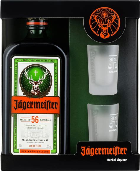 Jagermeister With 2 X Shot Glasses 700ml Liqueurs For Sale