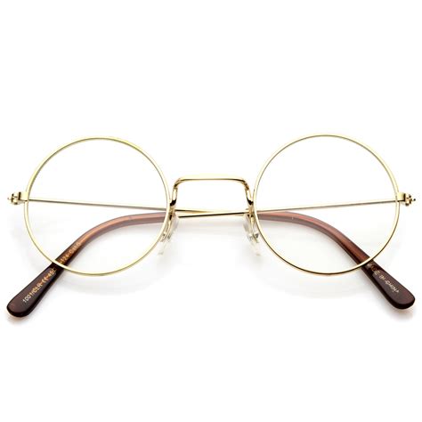Vintage Inspired Round Metal Frame Clear Lens Glasses Zerouv