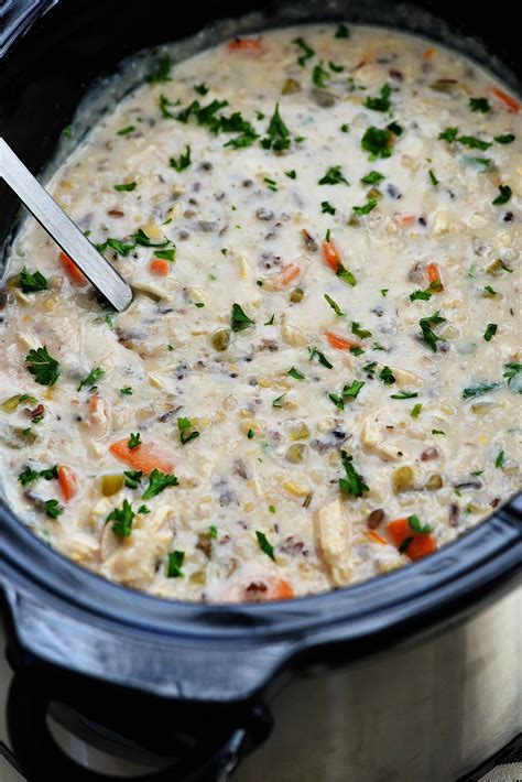 Chicken & wild rice soup video. Crock Pot Chicken Wild Rice Soup - Life In The Lofthouse