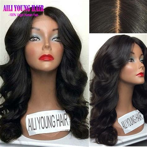 Unprocessed Virgin Brazilian Glueless 150 Density Human Hair Full Lace Wigs Body Wave Lace Front