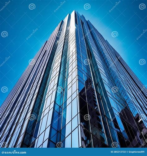 Modern Skyscrapers on a Background of the Blue Sky Ai Generative Stock