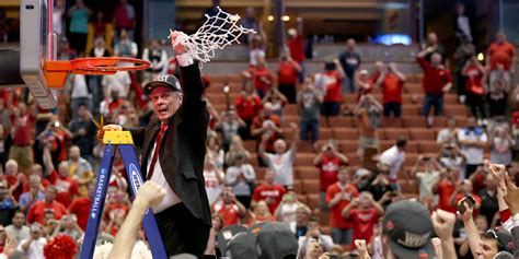 Bo Ryan Cutting Down The Nets To Celebrate His First Final Four Trip Is