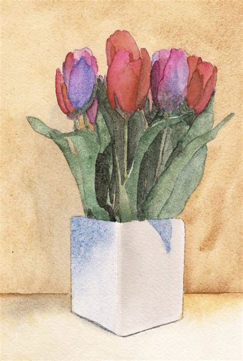 Pin By Ruth Josephson On Art Flowers Tulips Painting Art Watercolor