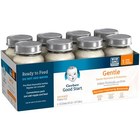 Gerber Good Start Gentle Ready To Feed Infant Formula Nursers 8 Pk