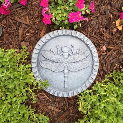 Cast Stone Dragonfly Stepping Stone Bluestone Garden Etsy