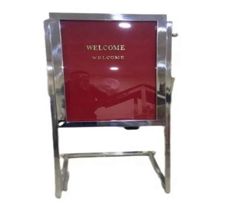 Red Rectangular School Welcome Board Frame Material Premium Aluminium