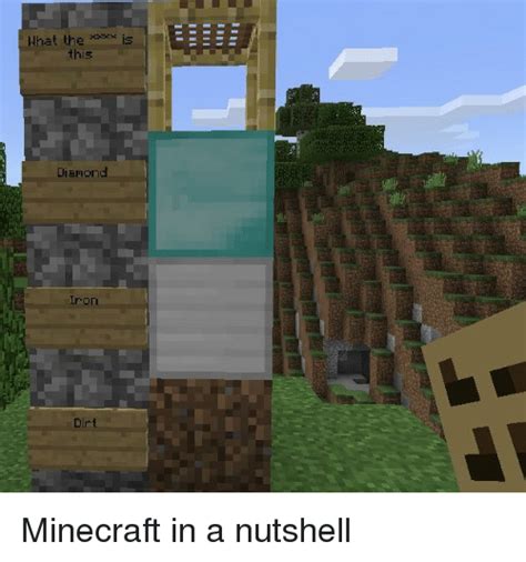 The best memes from instagram, facebook, vine, and twitter about memes minecraft. What Thes Diamond Iron Dirt | Minecraft Meme on ME.ME